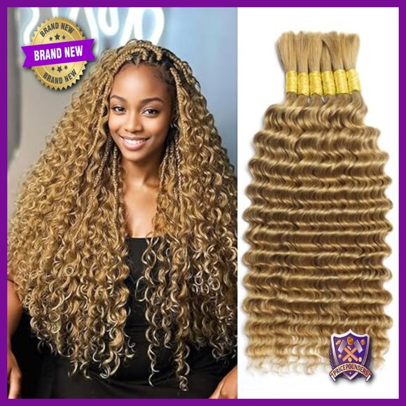 150g 14 Inch Human Hair Extensions 6 Bundles Deep Wave Boho Braiding main image 4